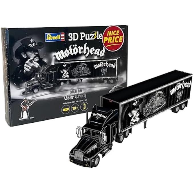 NICE PRICE 3D PUZZLE, MOTORHEAD TOUR TRUCK, IDEAL GIFT IDEA FOR BOYS, GIRLS, CHILDREN AND ADULTS FROM 10 YEARS, 3D PUZZLE FOR ROCK N ROLL FANS AND MUSIC LOVERS